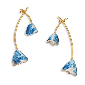 NWT Tory Burch Metallic Flower Pearl Earrings